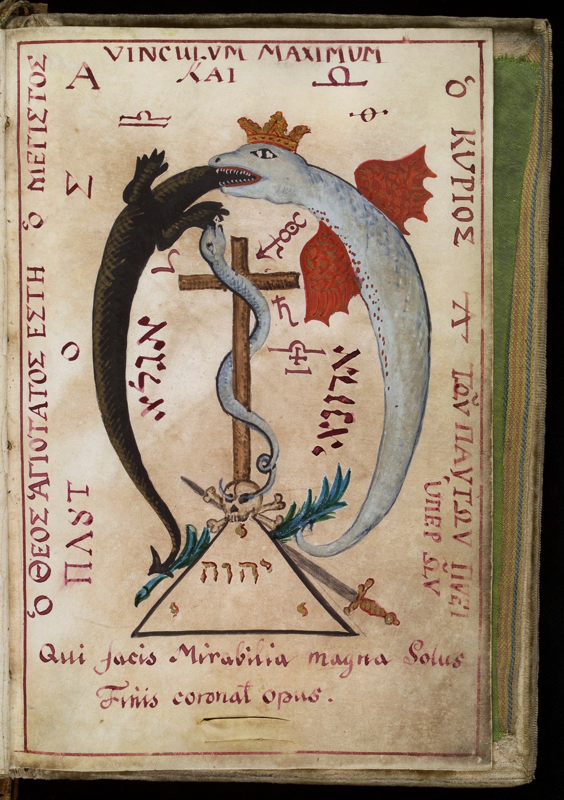 L0036628 Dragon devouring a lizard, from Cyprianus, 18th C